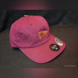 Stance Rebel Rose Adjustable Dad Hat Maroon OSFM NWT Embroidered Pennant Patch